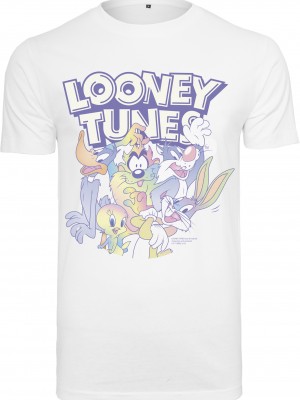Мъжка тениска Merchcode Looney Tunes Rainbow Friends в бял цвят
