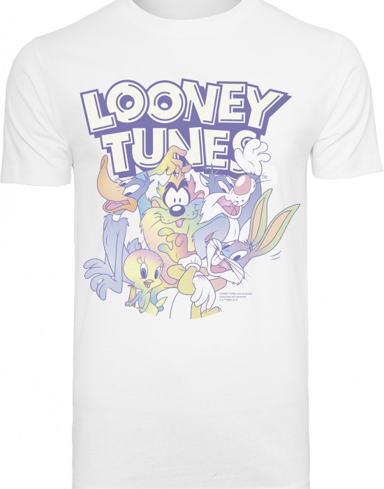 Мъжка тениска Merchcode Looney Tunes Rainbow Friends в бял цвят, MERCHCODE, Тениски - Complex.bg