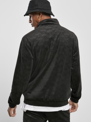 Мъжко велурено горнище в черен цвят Southpole AOP Velour