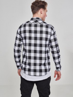 Мъжка карирана риза Urban Classics blk/wht Мъжка карирана риза Urban Classics blk/wht