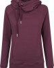 Дамски суичър в тъмночервено Urban Classics Raglan High Neck Hoody, Urban Classics, Суичъри - Complex.bg