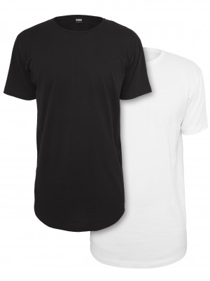 Комплект две дълги тениски в черно и бяло Urban Classics Комплект две дълги тениски в черно и бяло Urban Classics