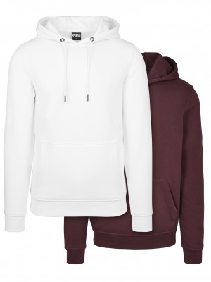 Комплект суичъри тъмночервено и бяло Urban Classics