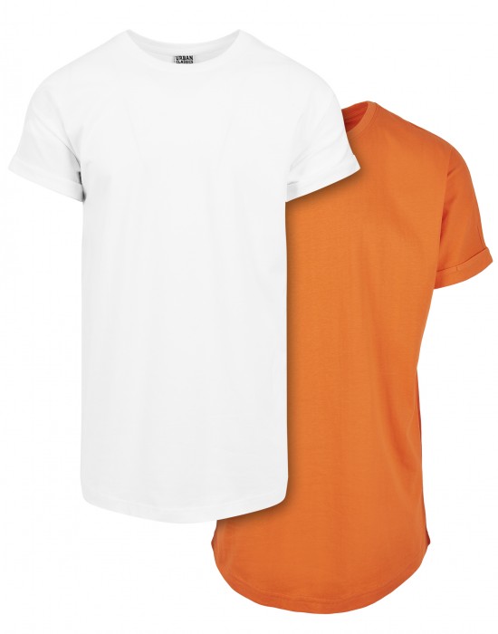 Комплект две мъжки тениски в бяло и оранжево Urban Classics, Urban Classics, Тениски - Complex.bg