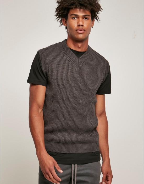 Мъжки тъмносив пуловер без ръкав Urban Classics, Urban Classics, Блузи - Complex.bg