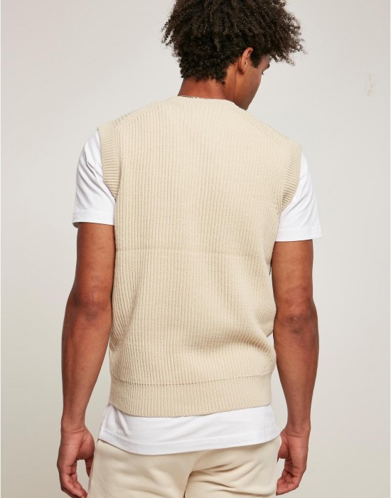 Мъжки пуловер без ръкав в пясъчен цвят Urban Classics, Urban Classics, Блузи - Complex.bg