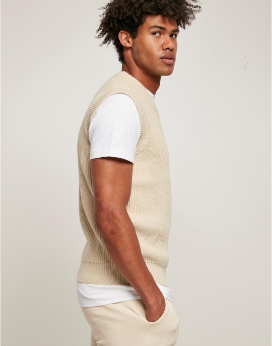 Мъжки пуловер без ръкав в пясъчен цвят Urban Classics, Urban Classics, Блузи - Complex.bg