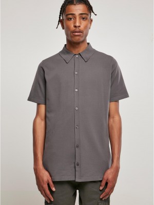 Мъжка тъмносива риза с къс ръкав Urban Classics