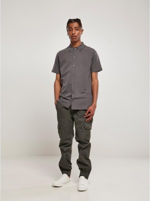 Мъжка тъмносива риза с къс ръкав Urban Classics
