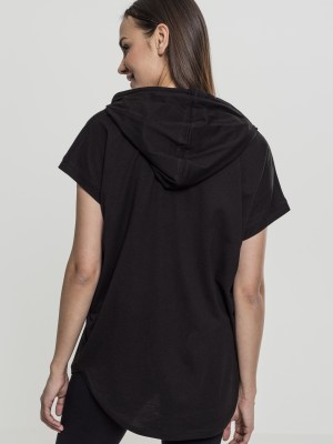 Дамска тениска с качулка в черен цвят Urban Classics 