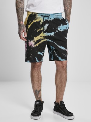 Мъжки къси панталони в черен цвят Urban Classics Tie Dye.