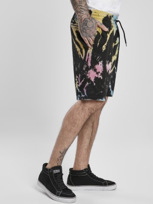 Мъжки къси панталони в черен цвят Urban Classics Tie Dye.