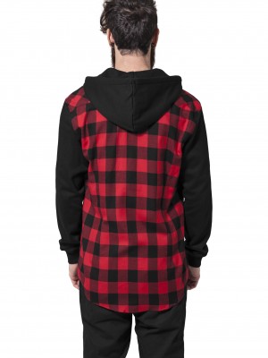 Мъжки кариран суичър Urban Classics blk/red/bl