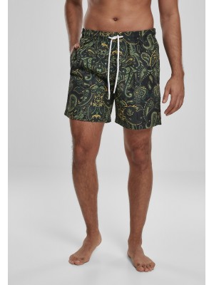 Мъжки бански в зелено Urban Classics Paisley 