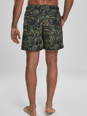 Мъжки бански в зелено Urban Classics Paisley 