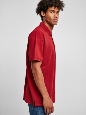 Мъжка тениска с яка в червено Urban Classics Oversized Мъжка тениска с яка в червено Urban Classics Oversized