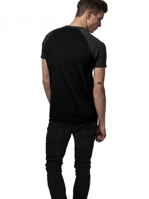 Мъжка тениска Urban Classics с ръкави тип реглан blk/cha