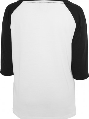 Дамска блуза Urban Classics wht/blk с 3/4 ръкави Дамска блуза Urban Classics wht/blk с 3/4 ръкави