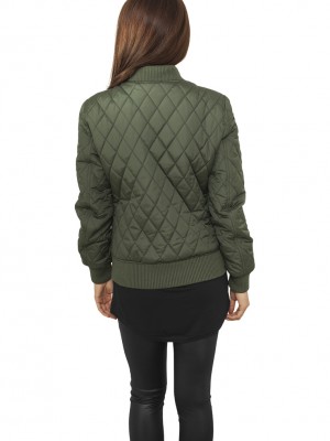 Дамско яке бомбър Urban Classics в цвят маслина Дамско яке бомбър Urban Classics в цвят маслина