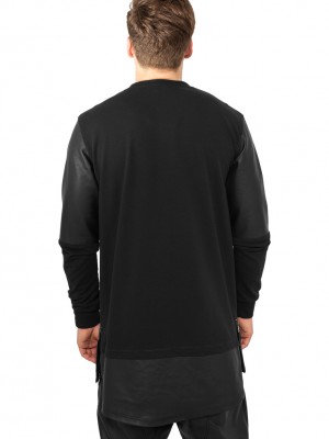 Дълга блуза с ципове Urban Classics в черен цвят