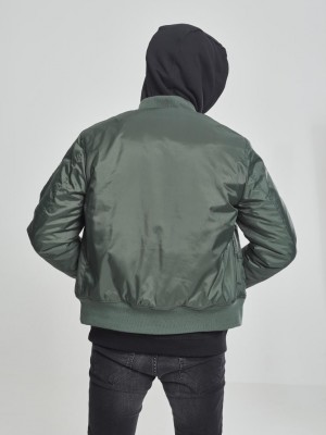 Мъжко яке тип бомбър Urban Classics olive в цвят маслина