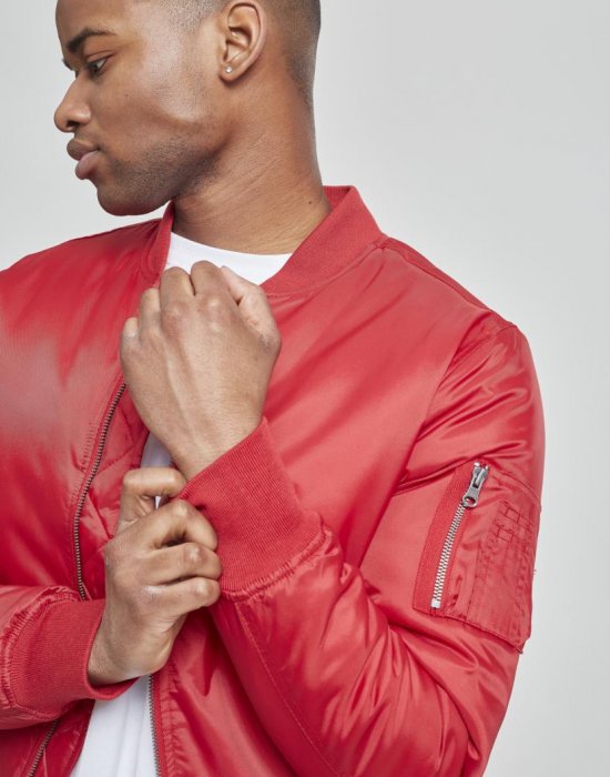 Мъжко червено яке тип бомбър Urban Classics fire red, Urban Classics, Бомбъри - Complex.bg