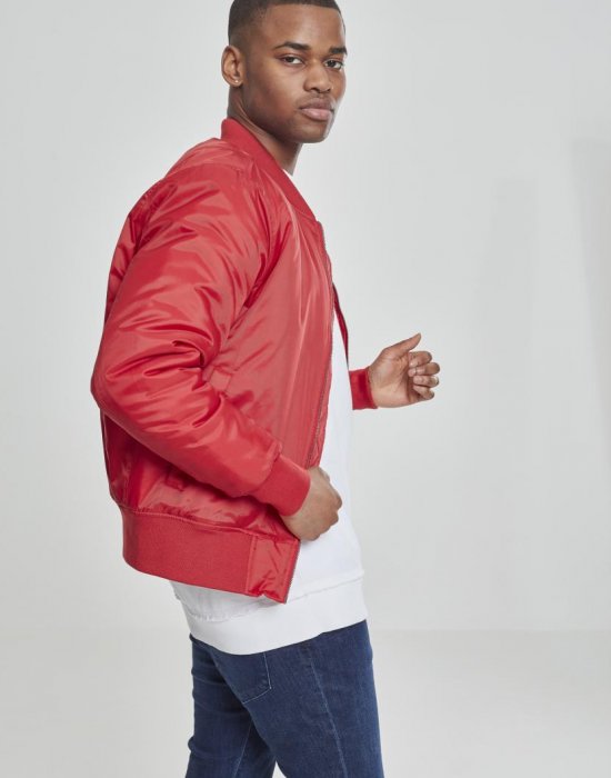 Мъжко червено яке тип бомбър Urban Classics fire red, Urban Classics, Бомбъри - Complex.bg