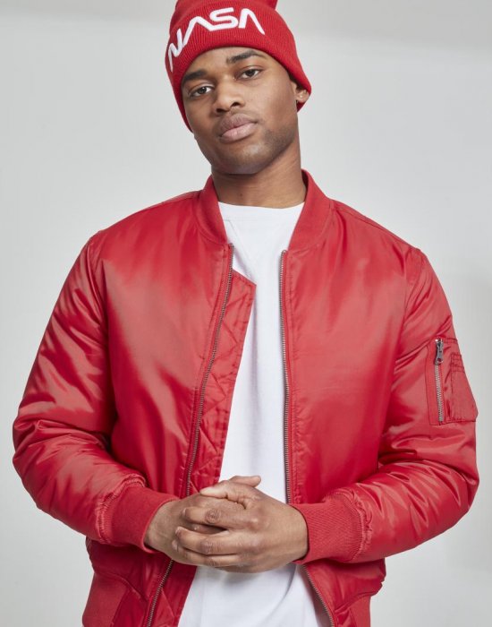 Мъжко червено яке тип бомбър Urban Classics fire red, Urban Classics, Бомбъри - Complex.bg