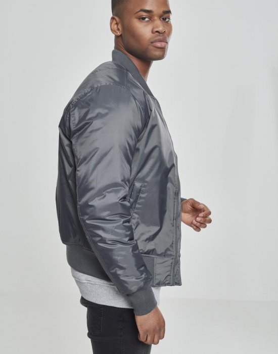 Мъжко тъмносиво яке тип бомбър Urban Classics cool grey, Urban Classics, Бомбъри - Complex.bg
