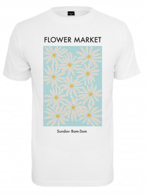 Дамска тениска в бял цвят Mister Tee Flower Market