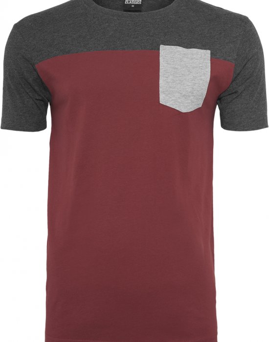 Мъжка тениска Urban Classics burgundy/cha/gry, Urban Classics, Тениски - Complex.bg