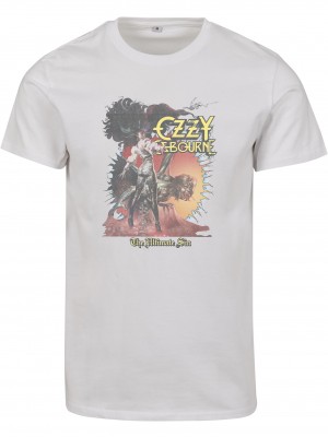 Мъжка тениска в бял цвят Merchcode  Ozzy Osbourne Ultimate Sunburst