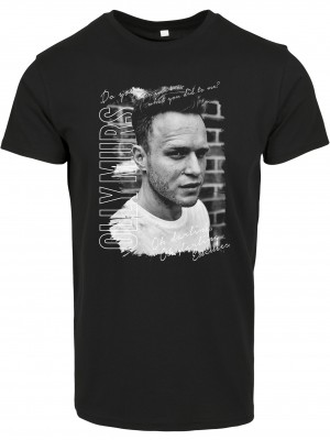 Мъжка тениска в черен цвят Merchcode Olly Murs