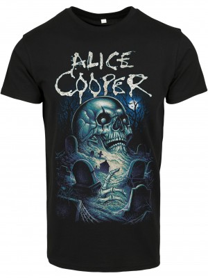 Мъжка тениска в черен цвят Merchcode Alice Cooper Graveyard Blue Мъжка тениска в черен цвят Merchcode Alice Cooper Graveyard Blue