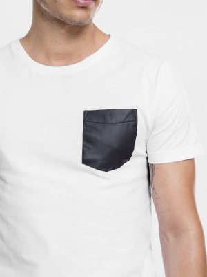 Мъжка тениска Urban Classics wht/blk с джоб