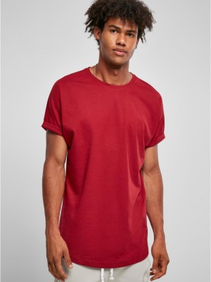 Мъжка дълга червена тениска Urban Classics Long Shaped Turnup brickred Мъжка дълга червена тениска Urban Classics Long Shaped Turnup brickred