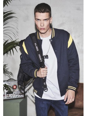 Мъжко колежанско яке Urban Classics Inset navychrome-yellow