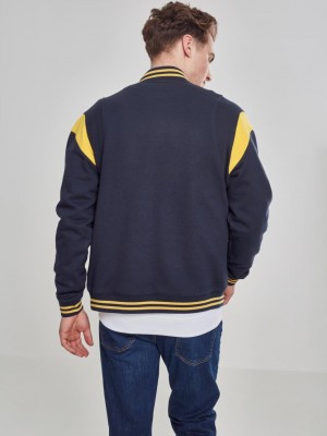 Мъжко колежанско яке Urban Classics Inset navychrome-yellow