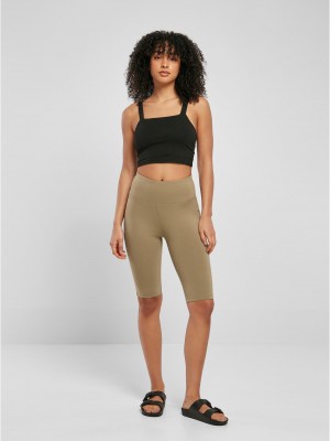 Дамски спортен къс клин в цвят каки Urban Classics