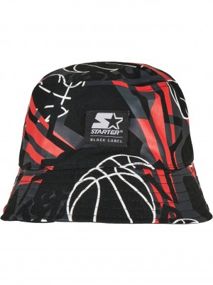 Шапка идиотка в черен и червен цвят Starter Airball Bucket