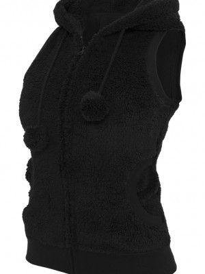 Дамско яке без ръкави в черно от Urban Classics Ladies Teddy Vest    Дамско яке без ръкави в черно от Urban Classics Ladies Teddy Vest