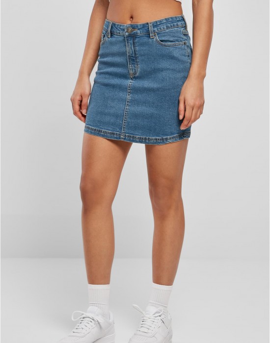 Дънкова пола в син цвят Ladies Denim Mini Skirt, Urban Classics, Поли - Complex.bg