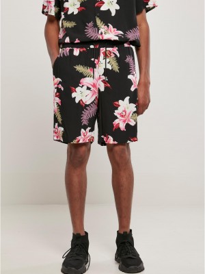 Мъжки къси панталони в черно Viscose AOP Resort 