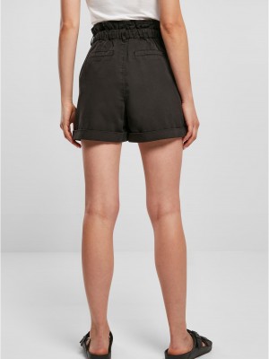 Дамски къси гащи в черен цвят Paperbag Shorts