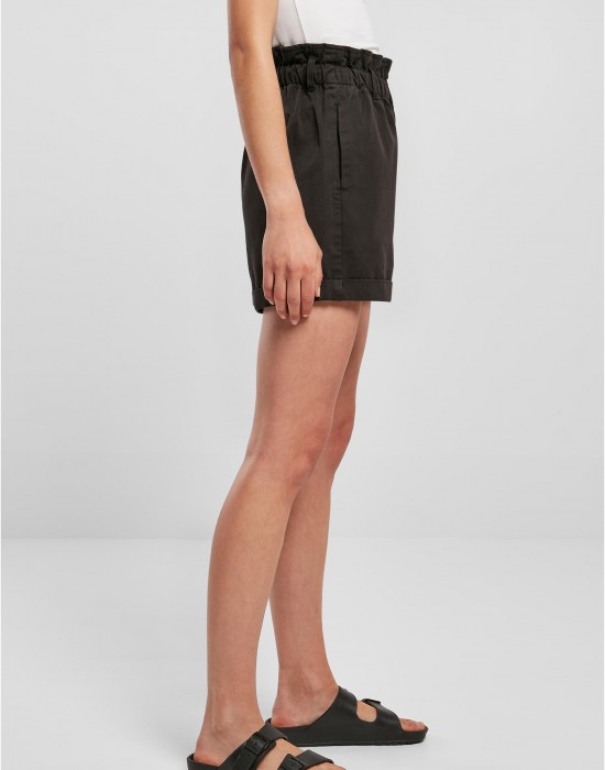 Дамски къси гащи в черен цвят Paperbag Shorts, Urban Classics, Къси панталони - Complex.bg