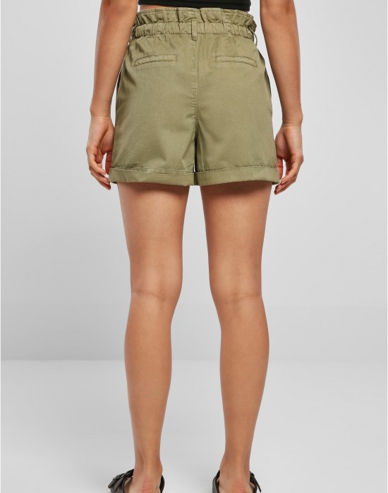 Дамски къси гащи в цвят каки Paperbag Shorts, Urban Classics, Къси панталони - Complex.bg