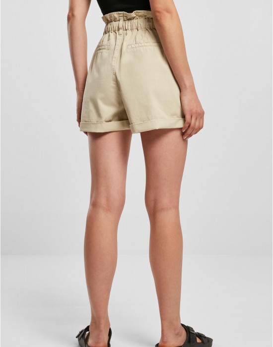 Дамски къси гащи в бежов цвят Paperbag Shorts, Urban Classics, Къси панталони - Complex.bg