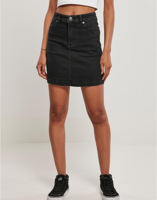 Дънкова пола в черен цвят Ladies Denim Mini Skirt, Urban Classics, Поли - Complex.bg