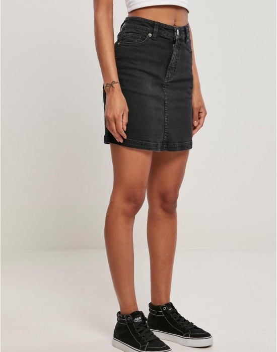 Дънкова пола в черен цвят Ladies Denim Mini Skirt, Urban Classics, Поли - Complex.bg