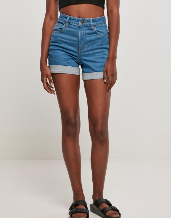 Дамски дънкови панталони в син цвят Ladies Denim Shorts, Urban Classics, Къси панталони - Complex.bg